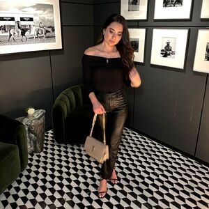Express Black Leather Trousers